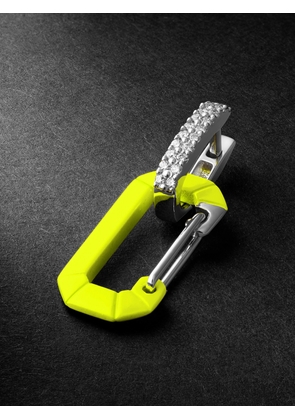EÉRA - Chiara White Gold, Silver and Diamond Single Earring - Men - Yellow