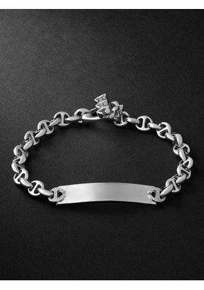 HOORSENBUHS - Open-Link Monogram 5mm Sterling Silver Diamond Bracelet - Men - Silver - L