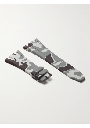 HORUS WATCH STRAPS - Deployant 42mm Camouflage-Print Rubber Watch Strap - Men - Gray