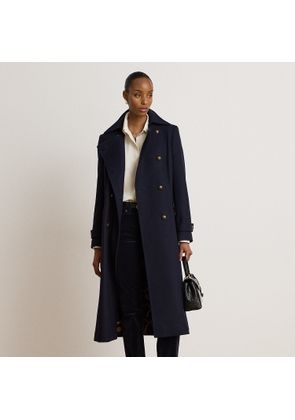 Double-Breasted Wool-Blend Twill Coat