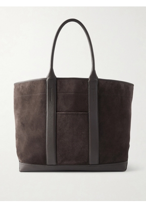 TOM FORD - Leather-Trimmed Suede Weekend Bag - Men - Brown