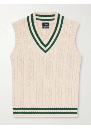 Drake's - Cricket Knitted Cotton and Cashmere-Blend Vest - Men - Neutrals - S
