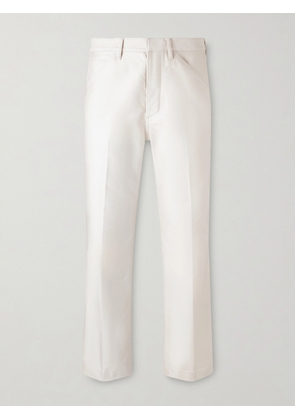 TOM FORD - Straight-Leg Cotton-Satin Trousers - Men - Neutrals - UK/US 30