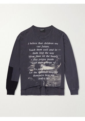 Enfants Riches Déprimés - The Greatest Love of All Distressed Printed Cotton-Jersey T-Shirt - Men - Black - S