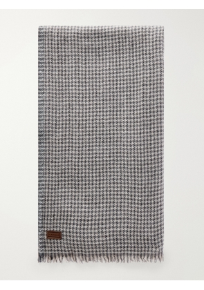 Canali - Houndstooth Wool and Cashmere-Blend Scarf - Men - Gray