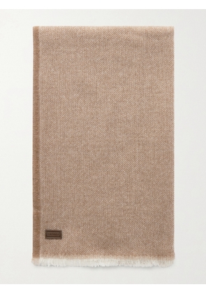 Canali - Herringbone Wool and Cashmere-Blend Scarf - Men - Neutrals