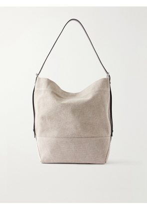 LEMAIRE - Leather-Trimmed Canvas Tote Bag - Men - Neutrals