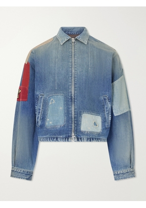 KAPITAL - Distressed Patchwork Denim Jacket - Men - Blue - 2