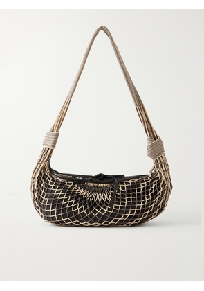 LEMAIRE - Filt Croissant Leather-Trimmed Fishnet Messenger Bag - Men - Neutrals