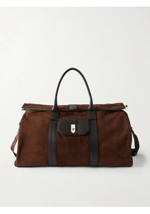 Canali - Leather-Trimmed Suede tote - Men - Brown