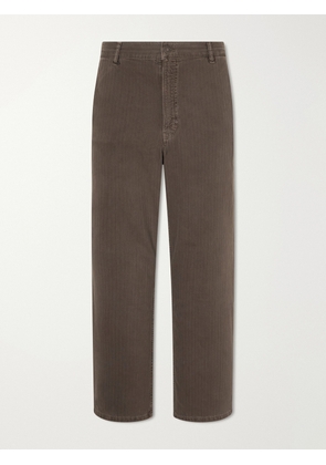 Jeanerica - Genua Wide-Leg Herringbone Cotton-Blend Trousers - Men - Brown - UK/US 28