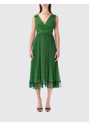 SELF-PORTRAIT Pleated Crêpe Midi Dress