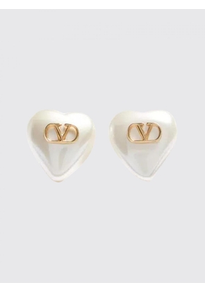 VALENTINO GARAVANI VLogo Signature Brass Earrings with Heart Synthetic Pearls