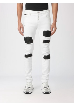 PHILIPP PLEIN Skinny-Fit Distressed Effect Cotton Denim Jeans
