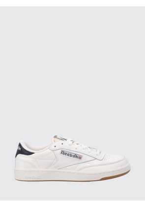 REEBOK Club C 85 Vintage Leather Sneakers with Contrast Logo and Rubber Sole