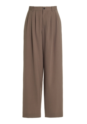 The Row Rufos Oversized Pleated Wool-Blend Wide-Leg Pants - Moda Operandi