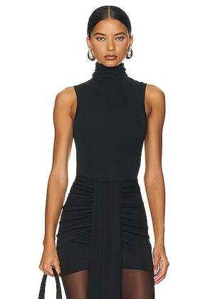 Helsa Turtleneck Tank in 2nd Skin Jersey in Black - Black. Size S (also in ).