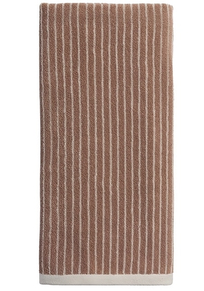 Parachute Pinstripe Hand Towel in Adobe & Alabaster - Red. Size all.