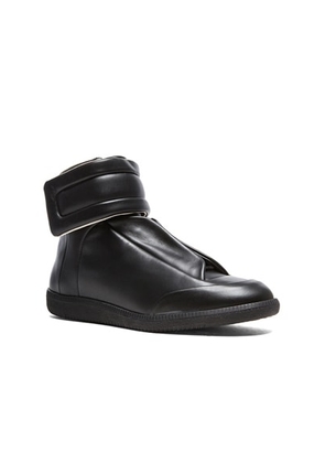 Maison Margiela Future Leather High Tops in Black - Black. Size 41 (also in 43, 40, 46).