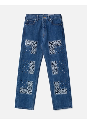 Bandana Embroidery Denim Pants