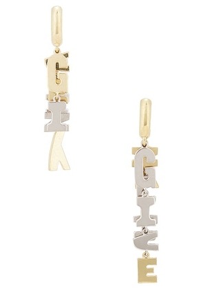 Givenchy Logo Earrings in Golden & Silvery - Metallic Gold. Size all.