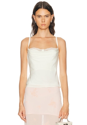 Staud Evangeline Silk Top in Ivory - Ivory. Size 6 (also in 4).
