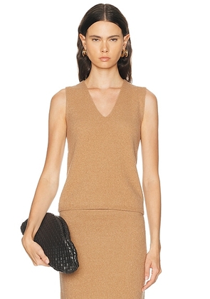 Gabriela Hearst Scion Vest in Camel - Brown. Size L (also in S, M).