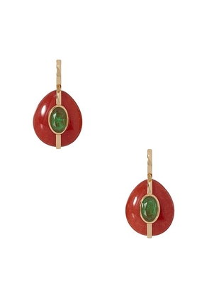 Roxanne Assoulin The Stone Pebble Earrings in Carnelian - Red. Size all.