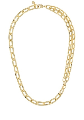 Roxanne Assoulin The Paperclip Double Chain Necklace in Vintage 10k Gold - Metallic Gold. Size all.