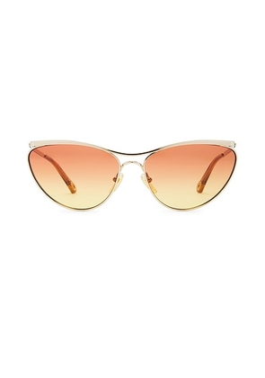 Chloe Geometrical Sunglasses in Gold & Orange - Orange. Size all.