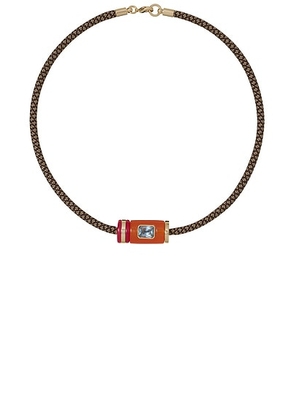 Roxanne Assoulin The Cylinder Cord Necklace in Sienna - Burnt Orange. Size all.