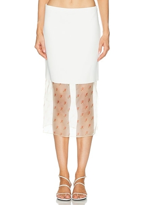 KHAITE Sybil Skirt in Dirty Rose - White. Size 0 (also in ).