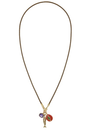 Roxanne Assoulin The Cubic Triple Charm Cord Pendant Necklace in Multi - Multi. Size all.
