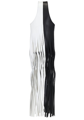 KHAITE Livia Small Fringe Bag in Black & White - Black,White. Size all.