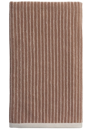 Parachute Pinstripe Bath Towel in Adobe & Alabaster - Red. Size all.