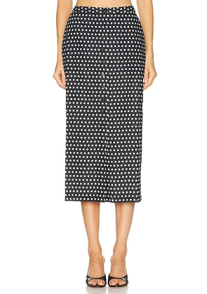 FRAME The Polka Dot Skirt in Black Multi - Black. Size 8 (also in 2, 00, 0).