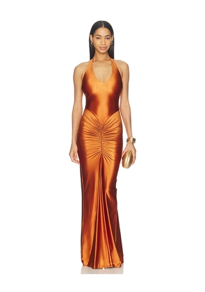 DELFI Joann Dress in Metallic Copper. Size L. Also in XS, S, M.