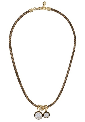 Roxanne Assoulin The Cubic Drop Cord Necklace in Diamond - Metallic Gold. Size all.