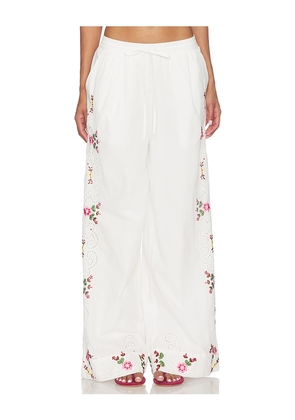 Essentiel Antwerp Janai Embroidered Pants in Multi. Size 34. Also in 36, 38, 40, 42, 44.