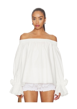 Essentiel Antwerp Joffie Off Shoulder Top in Ivory. Size 32. Also in 34, 36, 38, 40, 42, 44.