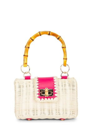 BTB Los Angeles Mason Bamboo Clutch Bag in Pink.