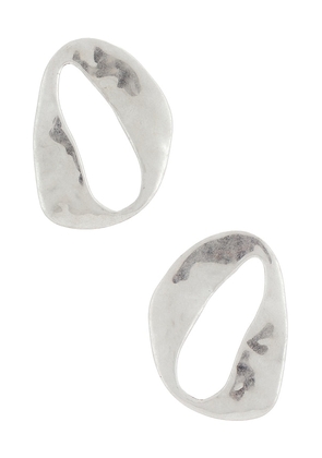 Cult Gaia Rue Mini Earring in Metallic Silver.