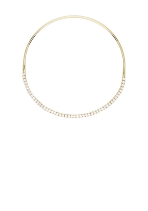 By Adina Eden Cz Half Tennis Collar Choker in Metallic Gold.