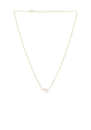 By Adina Eden Cz Princess Cut X Baguette Pendant Necklace in Metallic Gold.