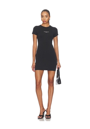 Alexander Wang Fitted Mini Dress With Logo Print in Black. Size L. Also in M, S, XS.
