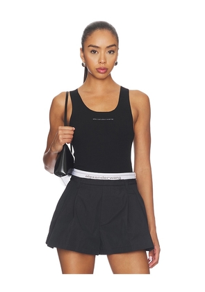 Alexander Wang Racer Tank With Jacquard Logo in Black. Size L. Also in XS, S, M.