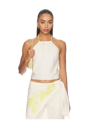Amanda Uprichard Eirlys Top in Neutral. Size L. Also in XS, S, M, XL.