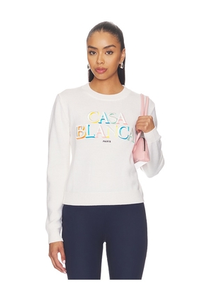 Casablanca Stacked Logo Jumper in Cream. Size L. Also in XS, S, M.