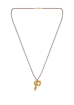 Elizabeth Cole Slytherin Necklace in Metallic Gold.