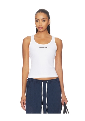 Casablanca Ribbed Tank Top in White. Size L. Also in XS, S, M.